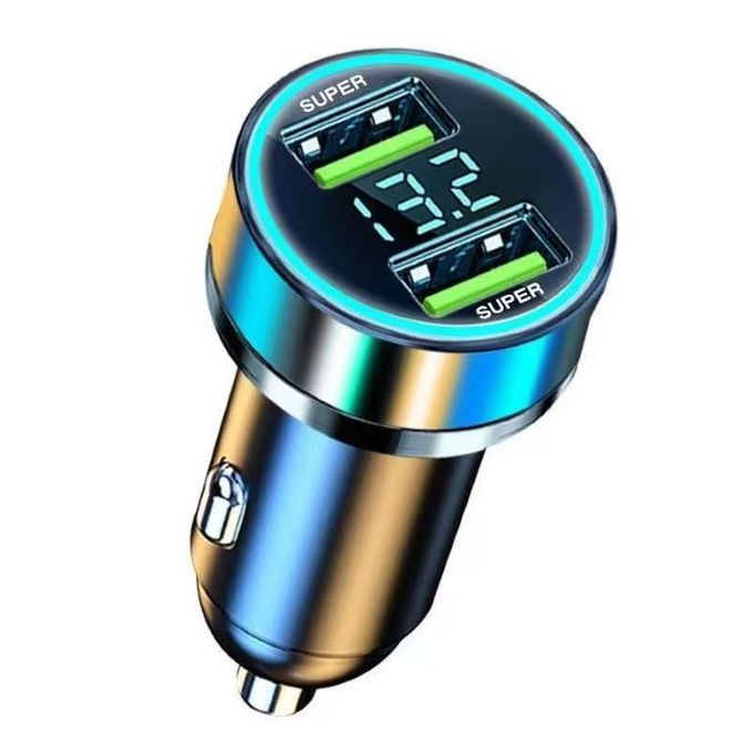 Image for Rugged Digital Car Charger 120W Ultra-Fast PD 4-USB Super Speed Charging Adapter With LED Display